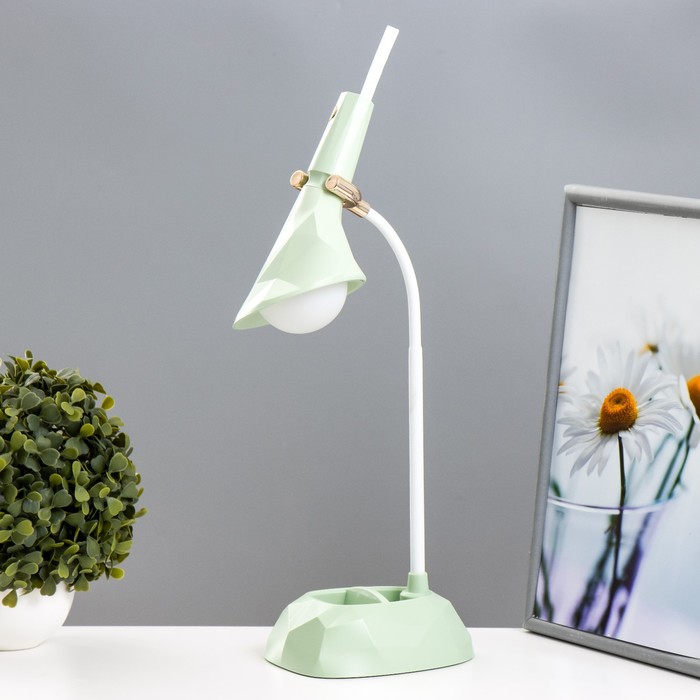 Настольная лампа «Делсер» LED 3 Вт USB АКБ зелёный 14×13×39 см RISALUX - Фото 1