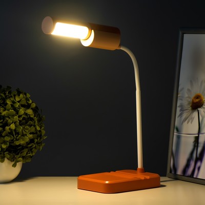 Настольная лампа «Лансер» LED 3.5 Вт USB АКБ красно-розовый 11×15×45 см RISALUX