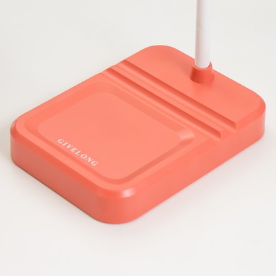 Настольная лампа «Лансер» LED 3.5 Вт USB АКБ красно-розовый 11×15×45 см RISALUX