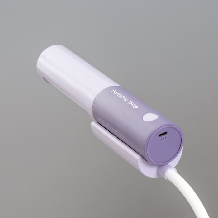 Настольная лампа "Лансер" LED 3,5Вт USB АКБ фиолетовый 11х15х45 см RISALUX - фото 1907671380
