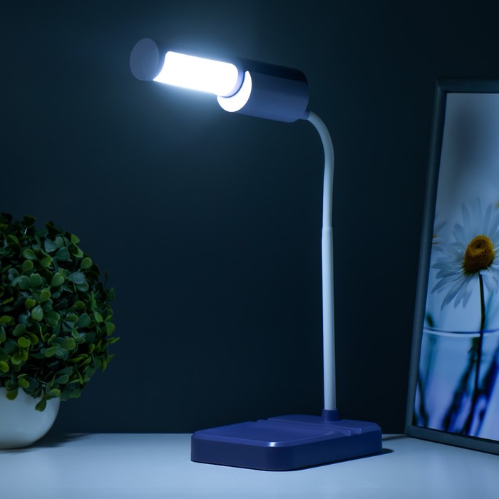 Настольная лампа "Лансер" LED 3,5Вт USB АКБ фиолетовый 11х15х45 см RISALUX - фото 1907671372