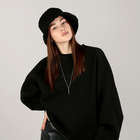 Панама женская меховая, цвет черный - фото 48961902