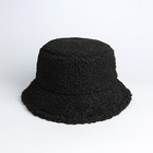 Панама женская меховая, цвет черный - фото 48961904