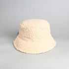Панама женская меховая, цвет молочный, р-р 56-58 см - фото 48961913