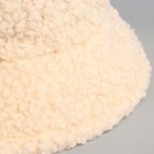 Панама женская меховая, цвет молочный, р-р 56-58 см - фото 48961915