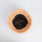 Панама женская меховая, цвет бежевый, р-р 56-58 см - фото 48961926