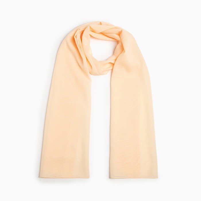 Палантин женский шифоновый, цвет бежевый, размер 50х160 см