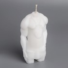 Свеча фигурная "Мужской силуэт" в фартуке с сердечком, 5,5х3,5х10,5 см, белый - Фото 2