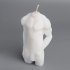 Свеча фигурная "Мужской силуэт" в фартуке с сердечком, 5,5х3,5х10,5 см, белый - Фото 3