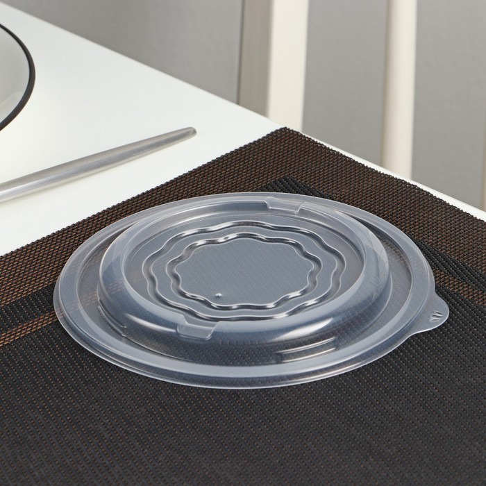 Крышка для супницы одноразовая серии SP, пластик, d=14 см, прозрачная - Фото 1