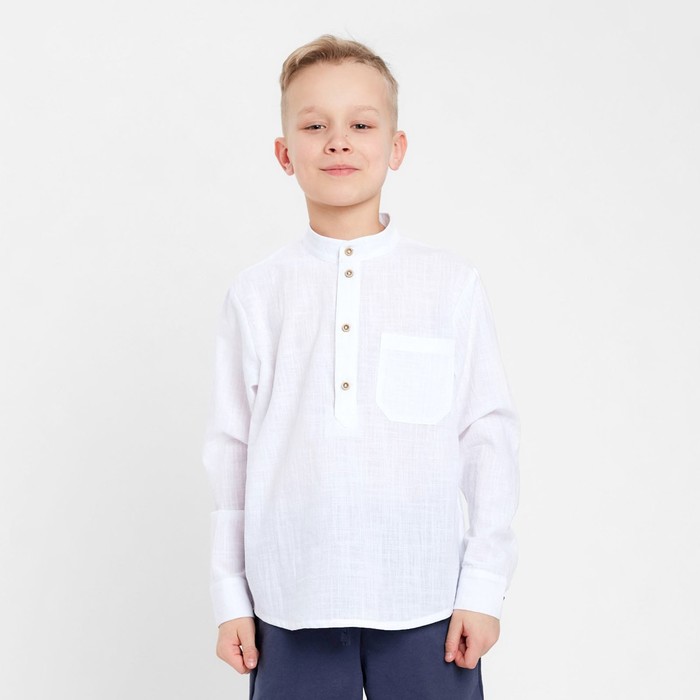 Рубашка для мальчика MINAKU: Casual Collection, белая, размер 38 (146-152 см)