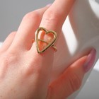 Кольцо «Минимал» сердце, цвет золото, безразмерное - Фото 2