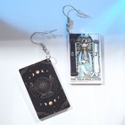 Серьги акрил «Таро» верховная жрица, цветные в серебре - фото 23220005