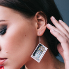 Серьги акрил «Таро» верховная жрица, цветные в серебре - фото 23220007