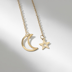 Кулон «Полумесяц и звезда», цвет золото, 61 см - фото 25478820