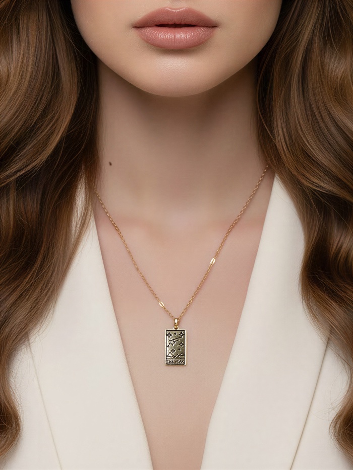 Кулон на цепочке «Таро», звезда, цвет золото, 50 см - Фото 1