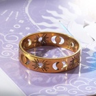 Кольцо «Солнце и полумесяцы», цвет золото, 16 размер - фото 31001126