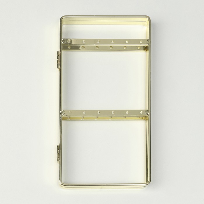 Подставка-книжка под серьги, 2 секции, 2 ряда, 16×20×2 см, цвет золотой - фото 1911910895