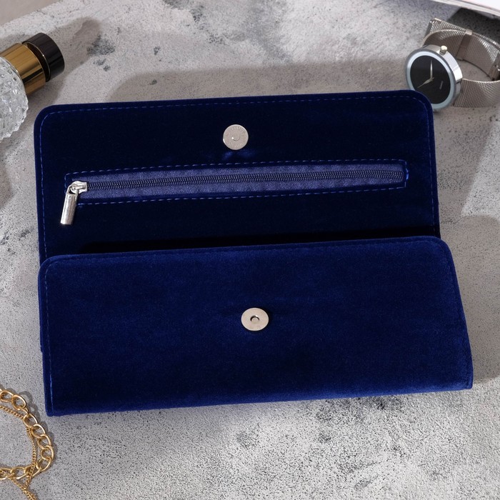 Органайзер для хранения украшений скручивающийся «Клатч» 22×28 см, цвет синий - фото 1901830946