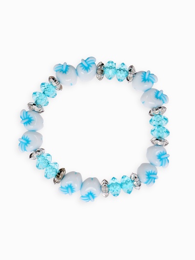 Браслет детский «Выбражулька» яблочки, d=5 см, голубой