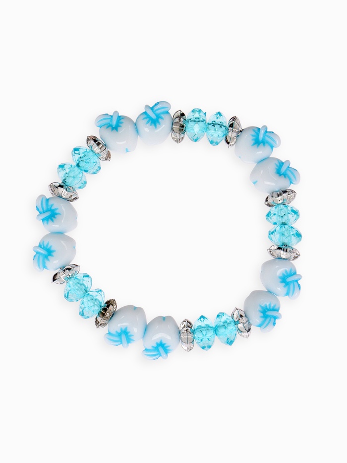 Браслет детский «Выбражулька» яблочки, d=5 см, голубой