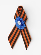 Георгиевская лента на 9 мая «С Днём Победы», с булавкой и синим цветком - Фото 3