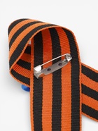 Георгиевская лента на 9 мая «С Днём Победы», с булавкой и синим цветком - Фото 5