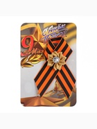 Георгиевская лента на 9 мая «С Днём Победы», с булавкой и бежевым цветком - Фото 2