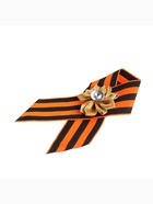 Георгиевская лента на 9 мая «С Днём Победы», с булавкой и бежевым цветком - Фото 4