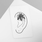 Серьга «Кафф» светлячок, цвет чернёное серебро - Фото 4