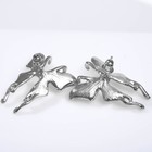 Серьги металл «Бабочки» сказочные, цвет серебро - Фото 3