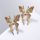 Серьги металл «Бабочки» сказочные, цвет золото - Фото 2