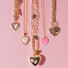 Кулон «Сердце» нежность, цвет розовый в золоте, 40 см - фото 9529431