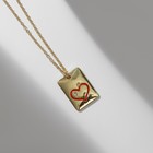 Кулон «Сердце» контур, цвет красный в золоте, 40 см - Фото 2