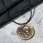 Кулон унисекс «Монета» с черепом, цвет чернёное золото на чёрном шнурке, 45 см - фото 7327382