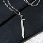 Кулон унисекс «Меч» светящийся в темноте, цвет зелёный в чернёном серебре,46 см - фото 22102822