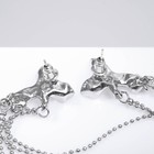 Серьги висячие со стразами «Жар-птица» с цепочкой, цвет красный в серебре, 8 см 9366327 - фото 16652546