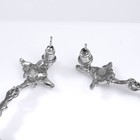 Серьги под натуральный камень «Звёзды» четырёхконечные с камнем, цвет голубой в серебре - Фото 2
