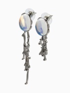 Серьги под натуральный камень «Зеркало» с лунным камнем, радужные в серебре - фото 23551643