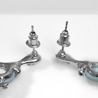 Серьги со стразами "Шар" со стекающими каплями, цвет зелёный  в серебре - фото 805399892