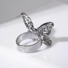 Кольцо «Бабочка» с цепочкой, цветное в серебре, безразмерное - Фото 4