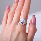 Кольцо «Аура» квадрат, цвет белый в серебре, безразмерное - Фото 2