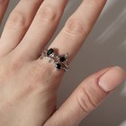 Кольцо "Чары", цвет чёрный в серебре, безразмерное - фото 2850508
