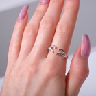Кольцо "Сердечко" из рук, цвет серебро, безразмерное - Фото 2