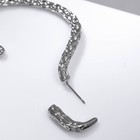 Серьга «Кафф» змейка, цвет серебро - Фото 2