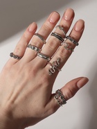 Кольца набор 13 штук «Ассорти» цветы, змея, размер МИКС, цвет чернёное серебро - Фото 2