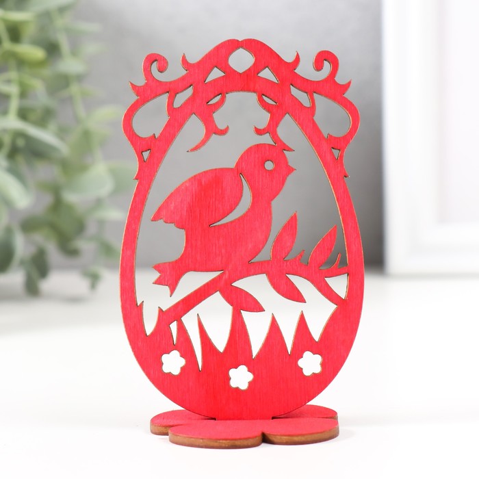 Декор Пасхальный "Птенчик" 6,5х5х10,3 см (набор 2 детали) красный