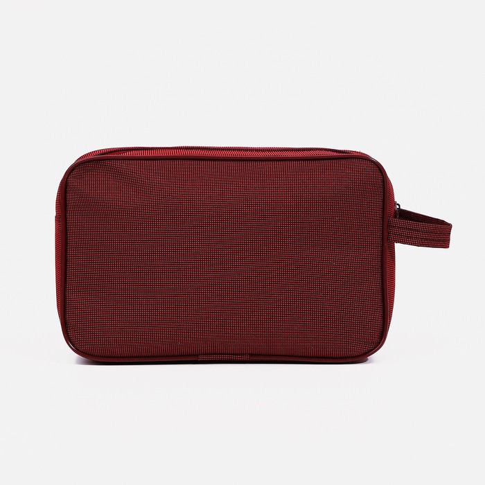 Косметичка на молнии, с подкладом, наружный карман, ручка, цвет красный 33990