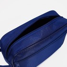Косметичка на молнии, наружный карман, ручка, цвет синий - Фото 3