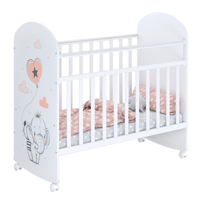 Кроватка детская Фея 701 «Слоник», цвет белый